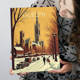 Guelph Canada Retro Art Print ,City Art Print, Large Canvas, Canvas Print Wall Art Home Decor