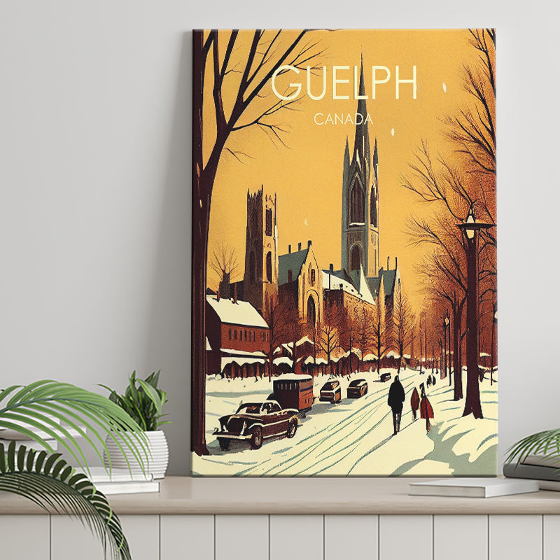 Guelph Canada Retro Art Print ,City Art Print, Large Canvas, Canvas Print Wall Art Home Decor