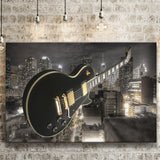 Guitar And City Canvas Prints Wall Art - Painting Canvas, Art Prints, Wall Decor, Home Decor, Prints for Sale
