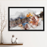 Guitar Player Gift Music Framed Canvas Prints Wall Art Decor, Framed Picture, Floating Frame