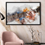 Guitar Player Gift Music Framed Canvas Prints Wall Art Decor, Framed Picture, Floating Frame