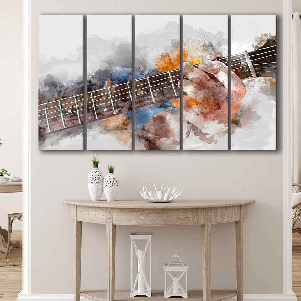 Guitar Player Gift Music 5 Piece B Canvas Prints Wall Art, Multi Panels,Large Canvas