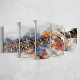 Guitar Player Gift Music 5 Piece Canvas Prints Wall Art Decor, Multi Panels, Mixed Canvas