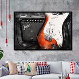 Guitar Music Art, Music Room Art V1 Framed Art Prints Wall Decor, Framed Picture, Large Art Prints