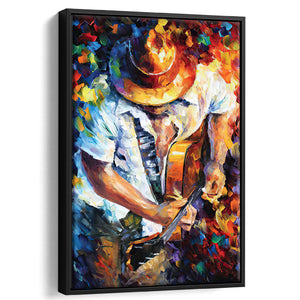 Guitar And Soul Canvas Wall Art - Framed Art, Framed Canvas, Painting Canvas