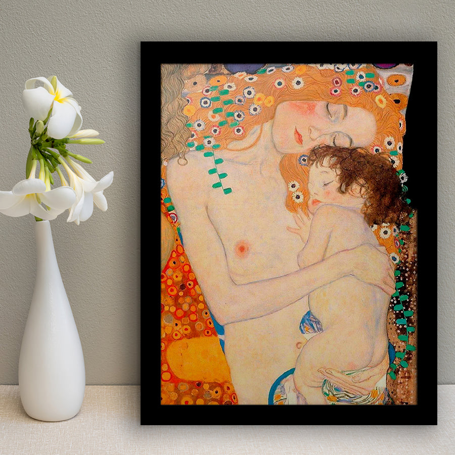 Gustav Klimt Mother And Child, Reproduction Art, Oil Painting Framed Art Prints Wall Decor, Framed Picture, Large Picture