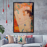 Gustav Klimt Mother And Child, Reproduction Art, Oil Painting Framed Art Prints Wall Decor, Framed Picture, Large Picture