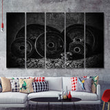 Gym Cool Large Gift for Strong Man 5 Piece B Canvas Prints Wall Art Decor - Painting Canvas, Multi Panels
