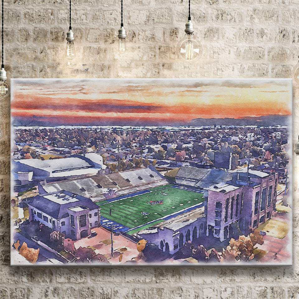 H A Chapman Stadium Tulsa Football Stadium Watercolor, Sport Art Prints Fan Gift, Canvas Prints Wall Art Decor