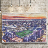 H A Chapman Stadium Tulsa Football Stadium Watercolor, Sport Art Prints Fan Gift, Canvas Prints Wall Art Decor