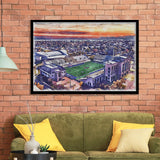 H A Chapman Stadium Tulsa Football Stadium Watercolor, Sport Prints Fan Gift, Framed Art Prints Wall Art Decor