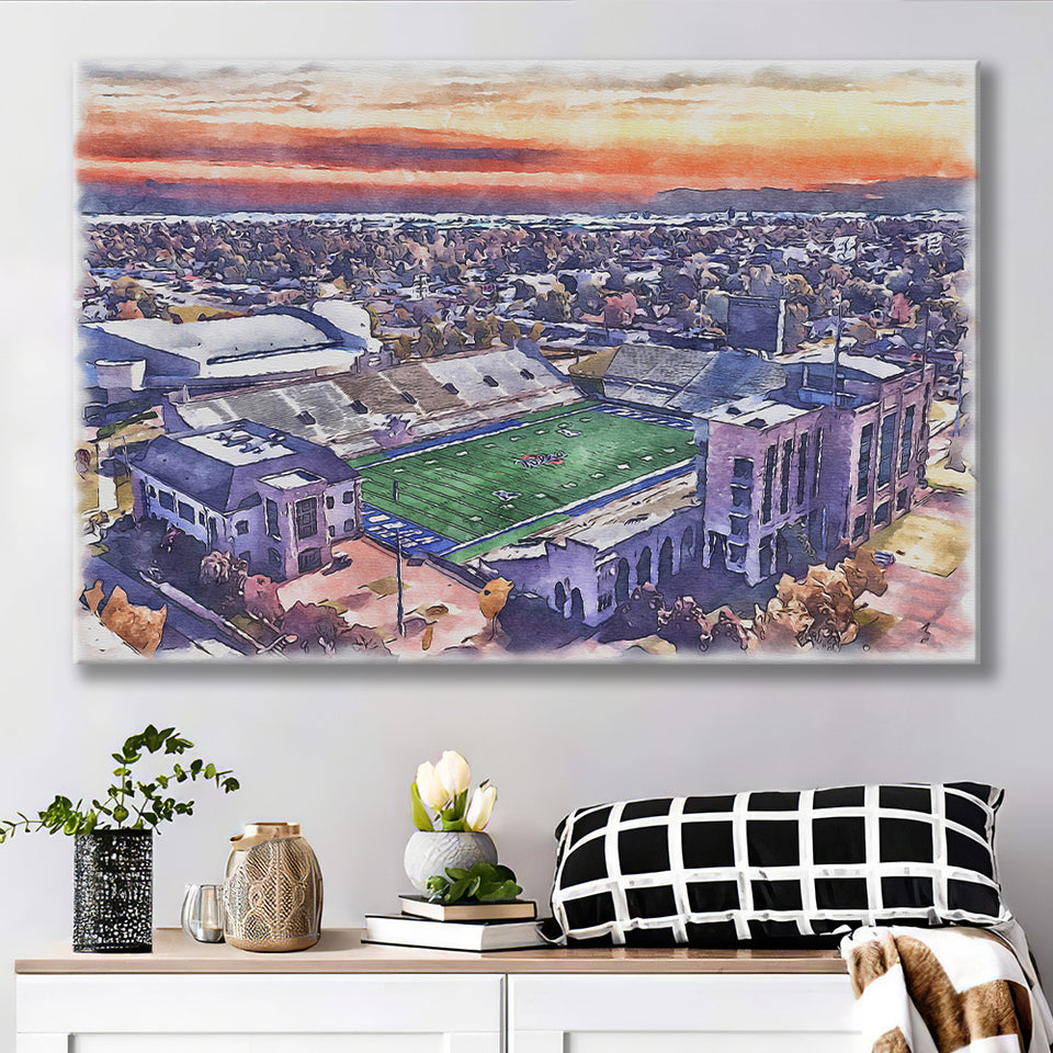H A Chapman Stadium Tulsa Football Stadium Watercolor, Sport Art Prints Fan Gift, Canvas Prints Wall Art Decor