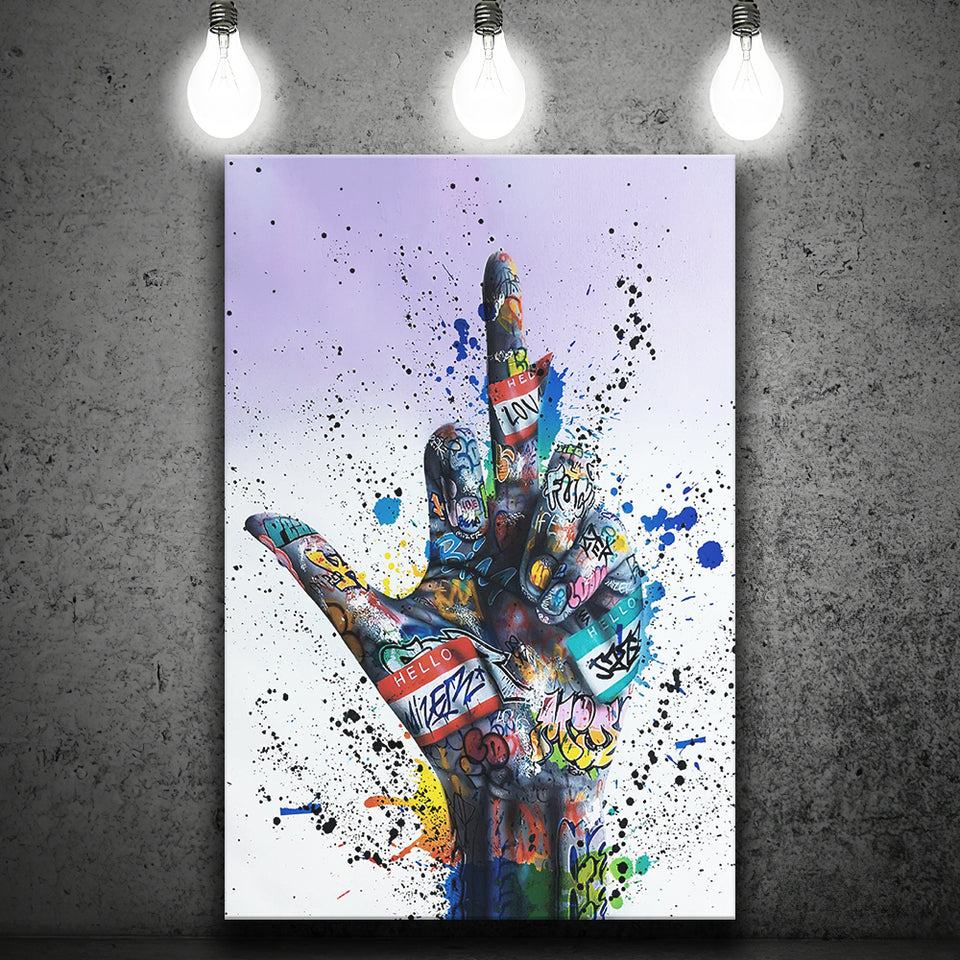 Hand Gesture Graffitifyou Canvas Prints Wall Art Decor - Painting Canvas, Home Decor, Art Print, Art For Sale