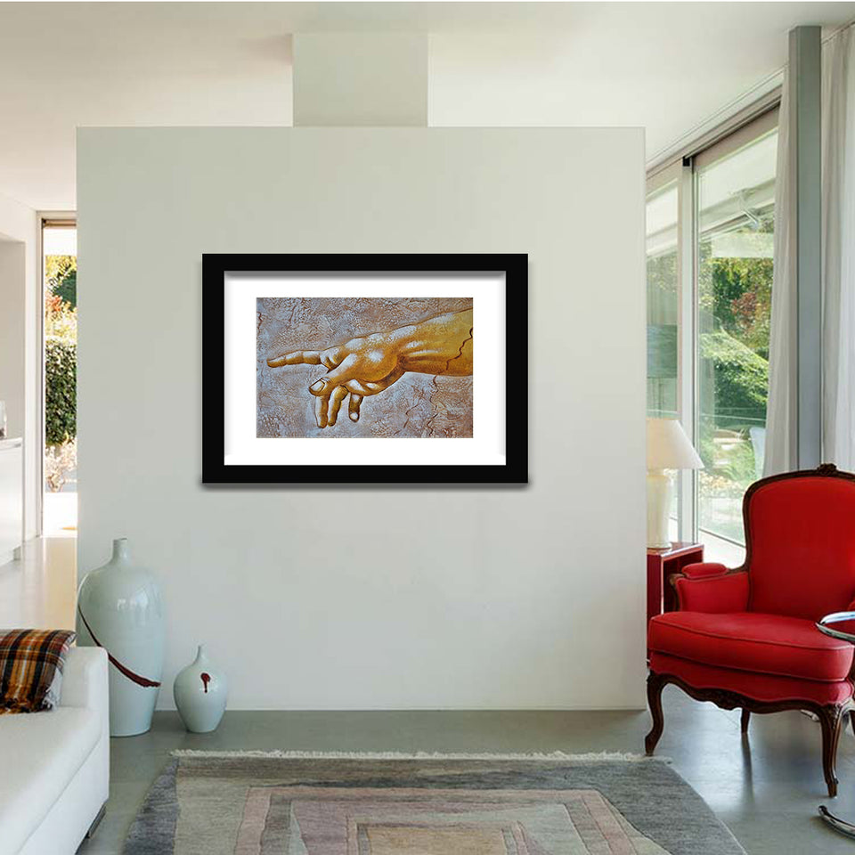 Hand of God Religious Da Vinci Style-Art Print, Canvas Art,Framed Art,Plexiglass Cover