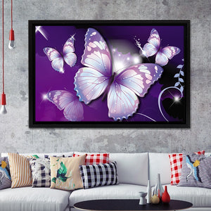 Hd Purple Butterflies Framed Canvas Prints - Painting Canvas, Art Prints,  Wall Art, Home Decor, Prints for Sale