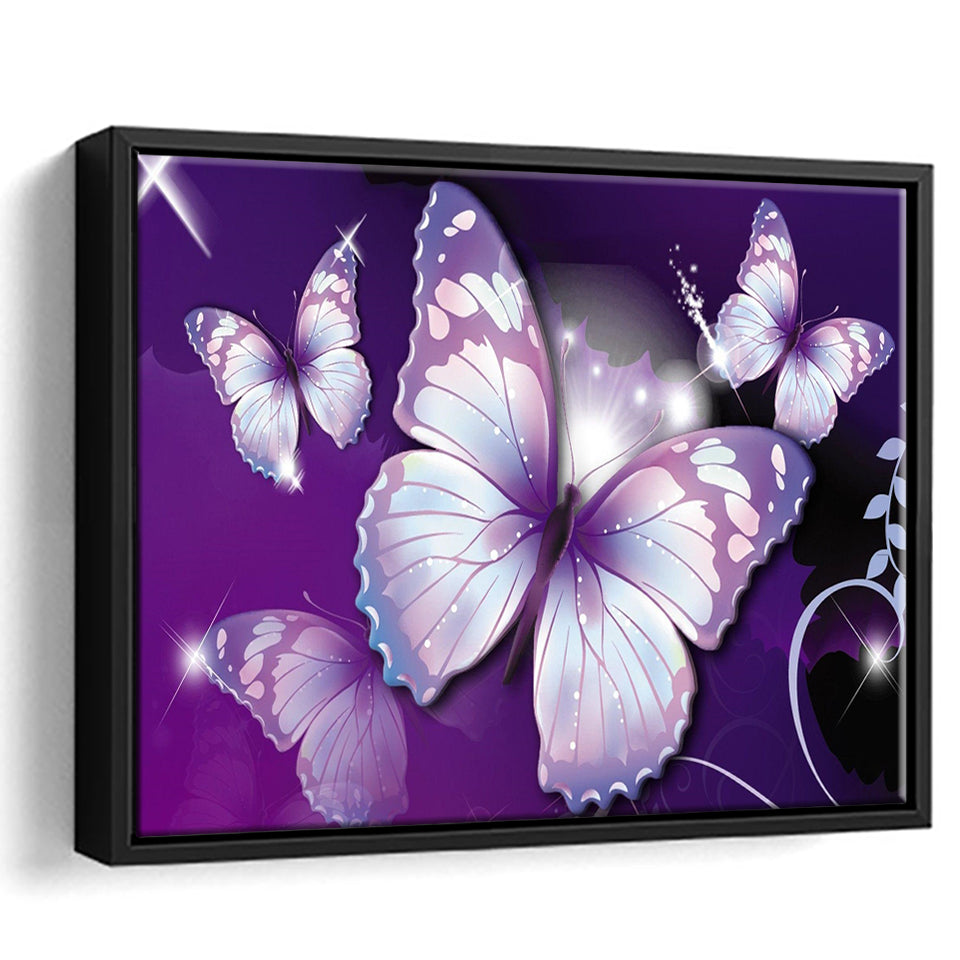 Hd Purple Butterflies Framed Canvas Prints - Painting Canvas, Art Prints,  Wall Art, Home Decor, Prints for Sale
