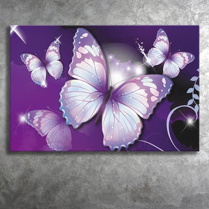 Hd Purple Butterflies Canvas Prints Wall Art - Painting Canvas, Art Prints, Wall Decor, Home Decor, Prints for Sale