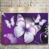 Hd Purple Butterflies Canvas Prints Wall Art - Painting Canvas, Art Prints, Wall Decor, Home Decor, Prints for Sale