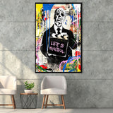 Hitchcock Life Is Beautiful Graffiti Art Framed Canvas Prints Wall Art Decor - Painting Canvas, Floating Frame, Framed Picture