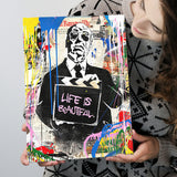Hitchcock Life Is Beautiful Graffiti Art Canvas Prints Wall Art Decor - Painting Canvas, Home Decor, Art Print, Art For Sale