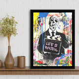 Hitchcock Life Is Beautiful Graffiti Art Framed Canvas Prints Wall Art Decor - Painting Canvas, Floating Frame, Framed Picture