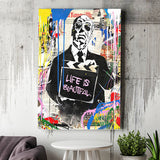 Hitchcock Life Is Beautiful Graffiti Art Canvas Prints Wall Art Decor - Painting Canvas, Home Decor, Art Print, Art For Sale