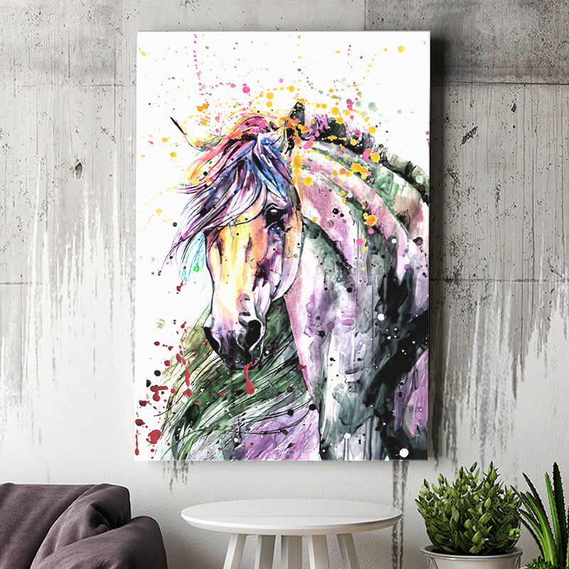 Horse Watercolor Painting Canvas Prints Wall Art Decor - Painting Canvas, Home Decor, Art Print, Art For Sale