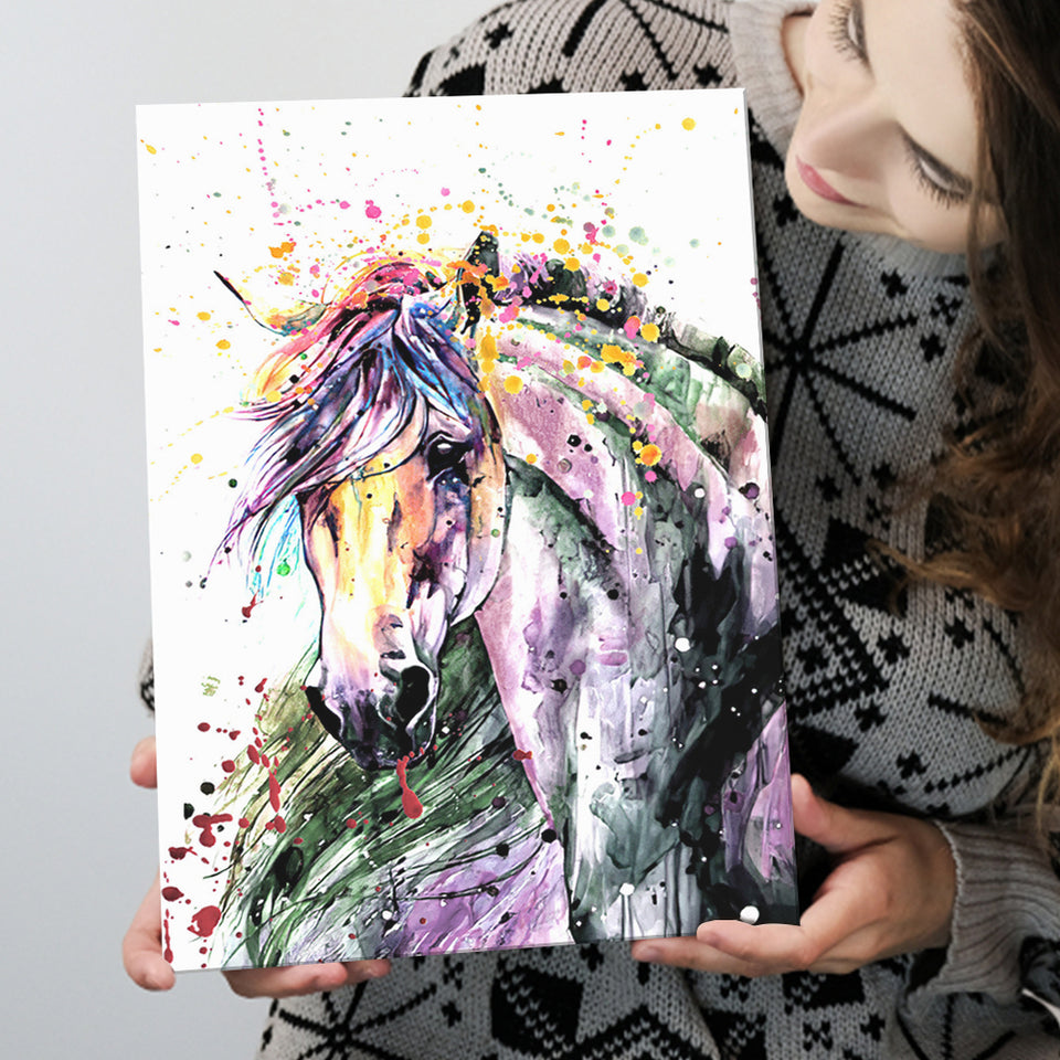 Horse Watercolor Painting Canvas Prints Wall Art Decor - Painting Canvas, Home Decor, Art Print, Art For Sale