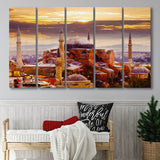 Hagia Sophia Holy Grand Mosque in Istanbul 5 Piece B Canvas Prints Wall Art Decor, Multi Panels,Large Canvas, Home Decor