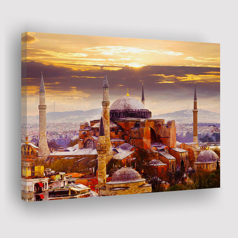 Hagia Sophia Holy Grand Mosque in Istanbul Canvas Prints Wall Art Decor - Painting Canvas, Art Print, Home Decor, Ready to Hang