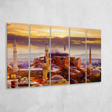 Hagia Sophia Holy Grand Mosque in Istanbul 5 Piece B Canvas Prints Wall Art Decor, Multi Panels,Large Canvas, Home Decor
