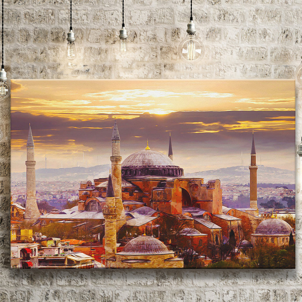 Hagia Sophia Holy Grand Mosque in Istanbul Canvas Prints Wall Art Decor - Painting Canvas, Art Print, Home Decor, Ready to Hang