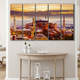 Hagia Sophia Holy Grand Mosque in Istanbul 5 Piece B Canvas Prints Wall Art Decor, Multi Panels,Large Canvas, Home Decor