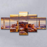 Hagia Sophia Holy Grand Mosque in Istanbul 5 Pieces Canvas Prints Wall Art Decor - Painting Canvas,Multi Panels