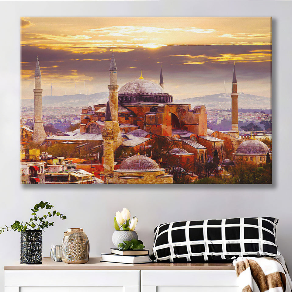 Hagia Sophia Holy Grand Mosque in Istanbul Canvas Prints Wall Art Decor - Painting Canvas, Art Print, Home Decor, Ready to Hang