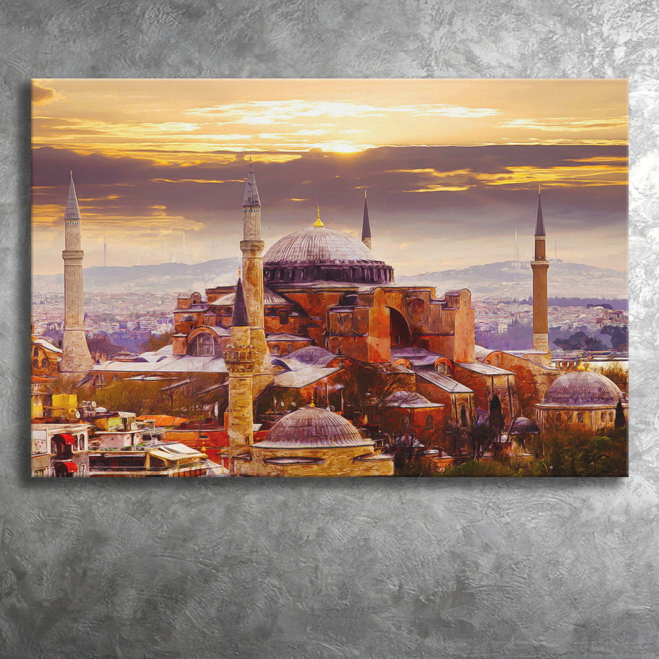 Hagia Sophia Holy Grand Mosque in Istanbul Canvas Prints Wall Art Decor - Painting Canvas, Art Print, Home Decor, Ready to Hang