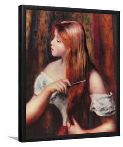 Hair Girl By Pierre-Auguste Renoir-Art Print,Frame Art,Plexiglass Cover