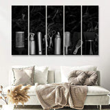 Hairdresser Tools Marble Shop Decor 5 Pieces B Canvas Prints Wall Art - Painting Canvas, Multi Panels, Wall Decor