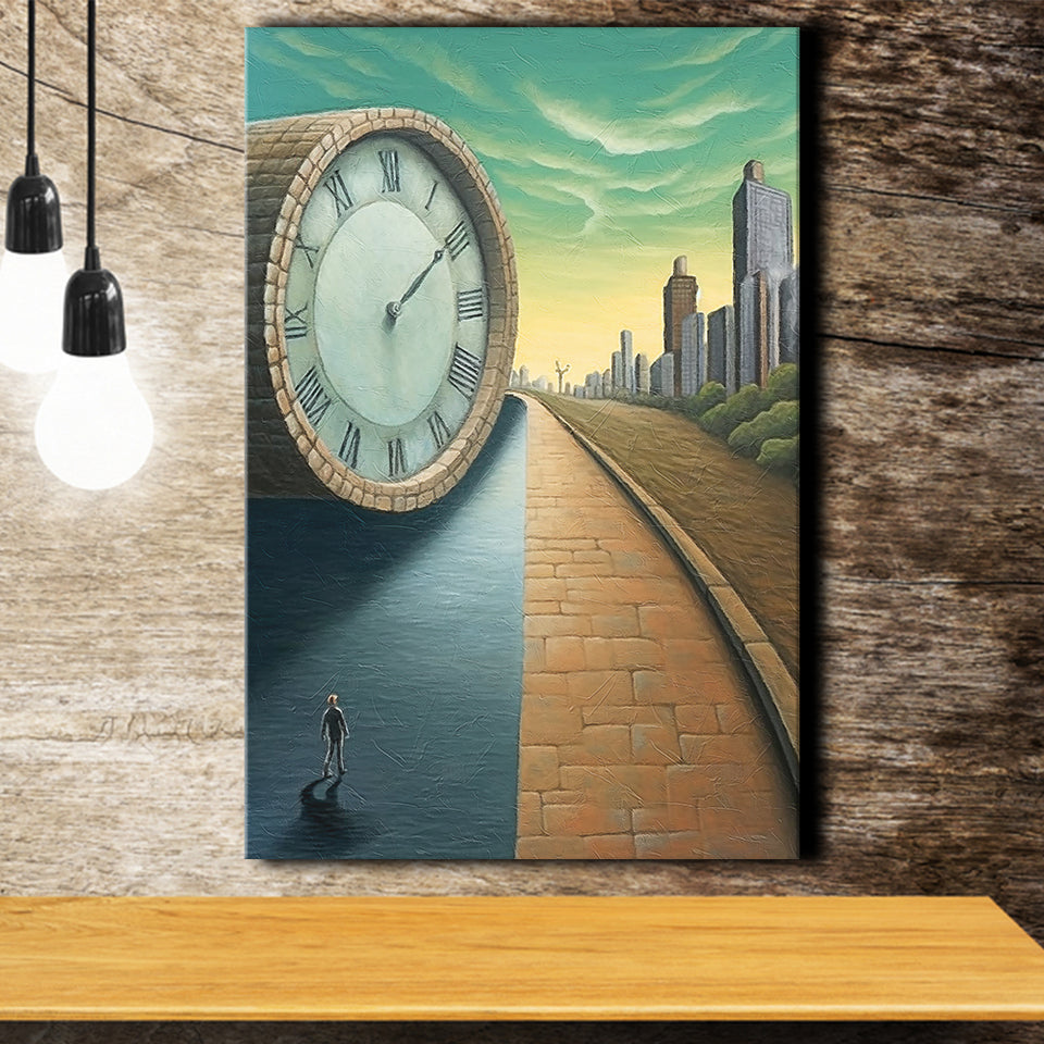 Half Road Time Abstract Art Canvas Prints Wall Art, Home Living Room Decor, Large Canvas