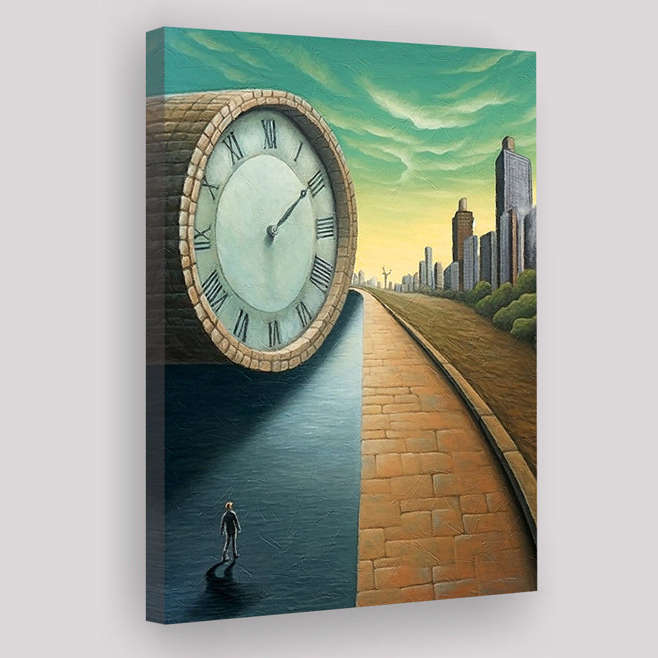 Half Road Time Abstract Art Canvas Prints Wall Art, Home Living Room Decor, Large Canvas