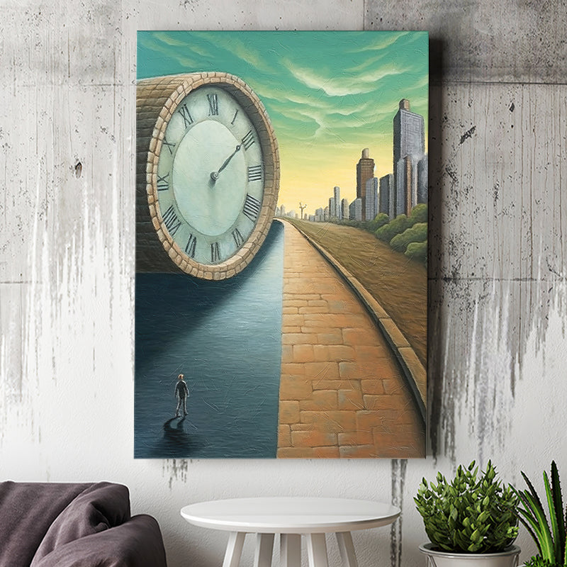 Half Road Time Abstract Art Canvas Prints Wall Art, Home Living Room Decor, Large Canvas