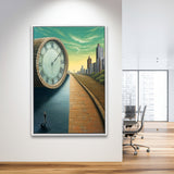 Half Road Time Abstract Art Framed Canvas Prints Wall Art, Floating Frame, Large Canvas Home Decor