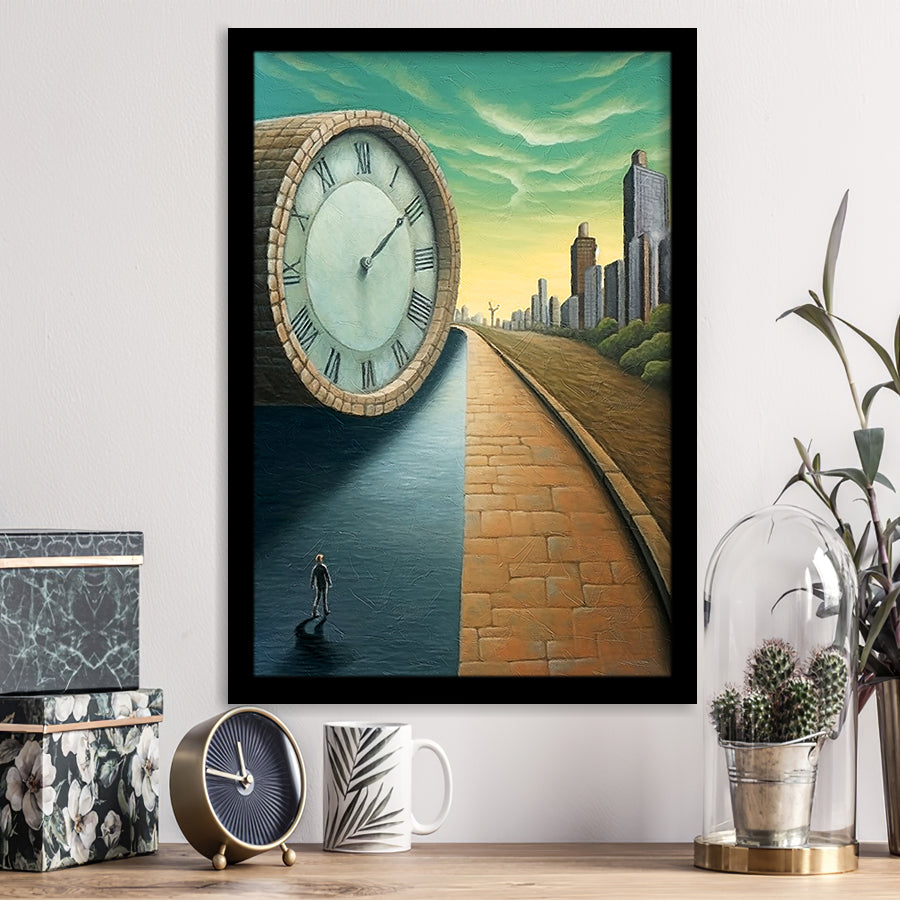 Half Road Time Abstract Art Framed Art Prints Wall Decor, Framed Picture, Large Picture