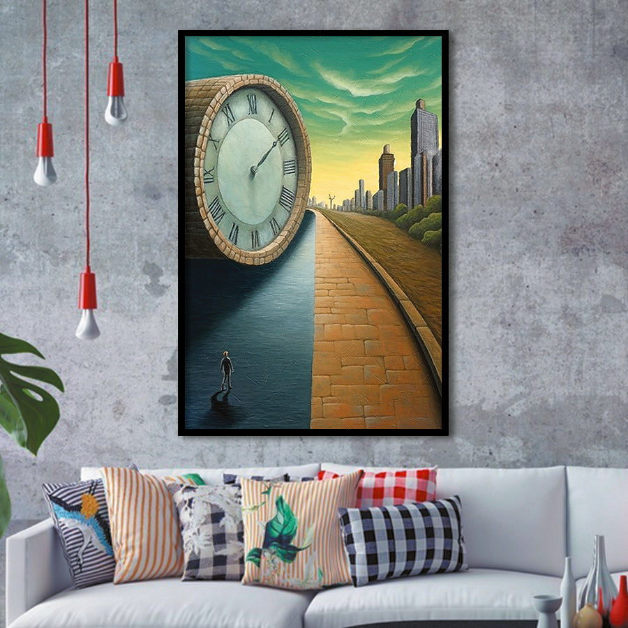 Half Road Time Abstract Art Framed Art Prints Wall Decor, Framed Picture, Large Picture