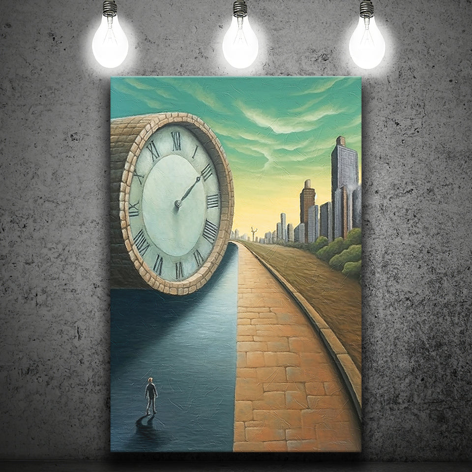 Half Road Time Abstract Art Canvas Prints Wall Art, Home Living Room Decor, Large Canvas