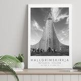 Hallgrimskirkja, Reykjavik Iceland Print Black And White Art Canvas Prints Wall Art Home Decor