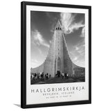 Hallgrimskirkja, Reykjavik Iceland Print Black And White Art Framed Art Prints Wall Art Decor, Framed Picture