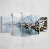 Hallstatt Lake in the Alps, Alps Photo Multi Panels,Canvas Prints Wall Art Home Decor