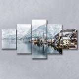 Hallstatt Lake in the Alps, Alps Photo Multi Panels,Canvas Prints Wall Art Home Decor