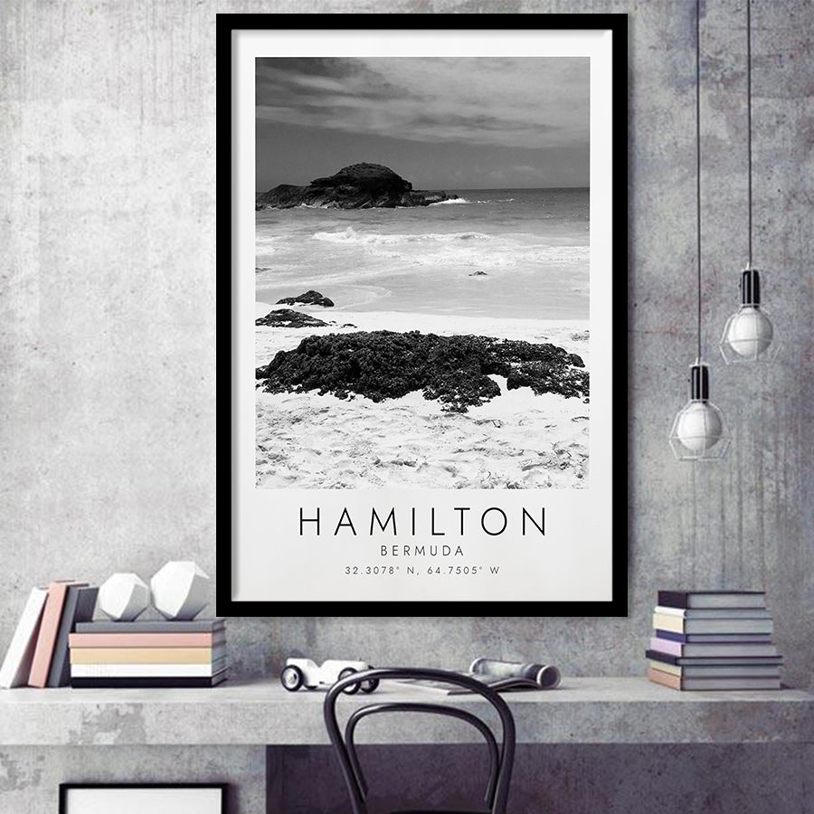Hamilton, Bermuda Black And White Art Framed Art Prints Wall Art Decor, Framed Picture